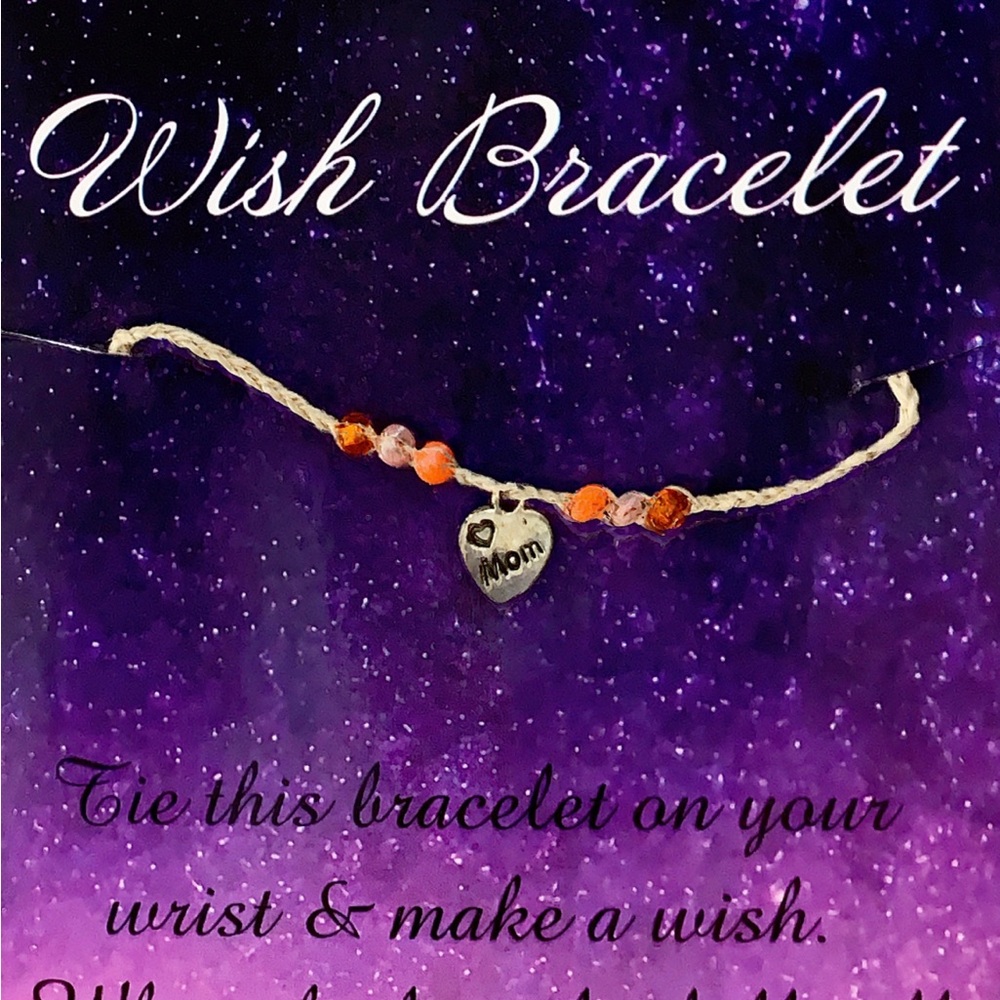 Wish Bracelet with Mom Heart Charm